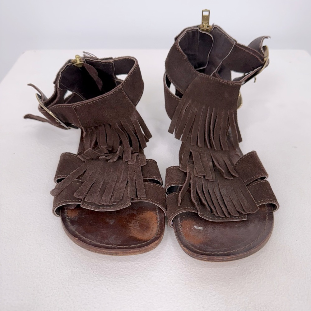 Brown Fringe Sandals